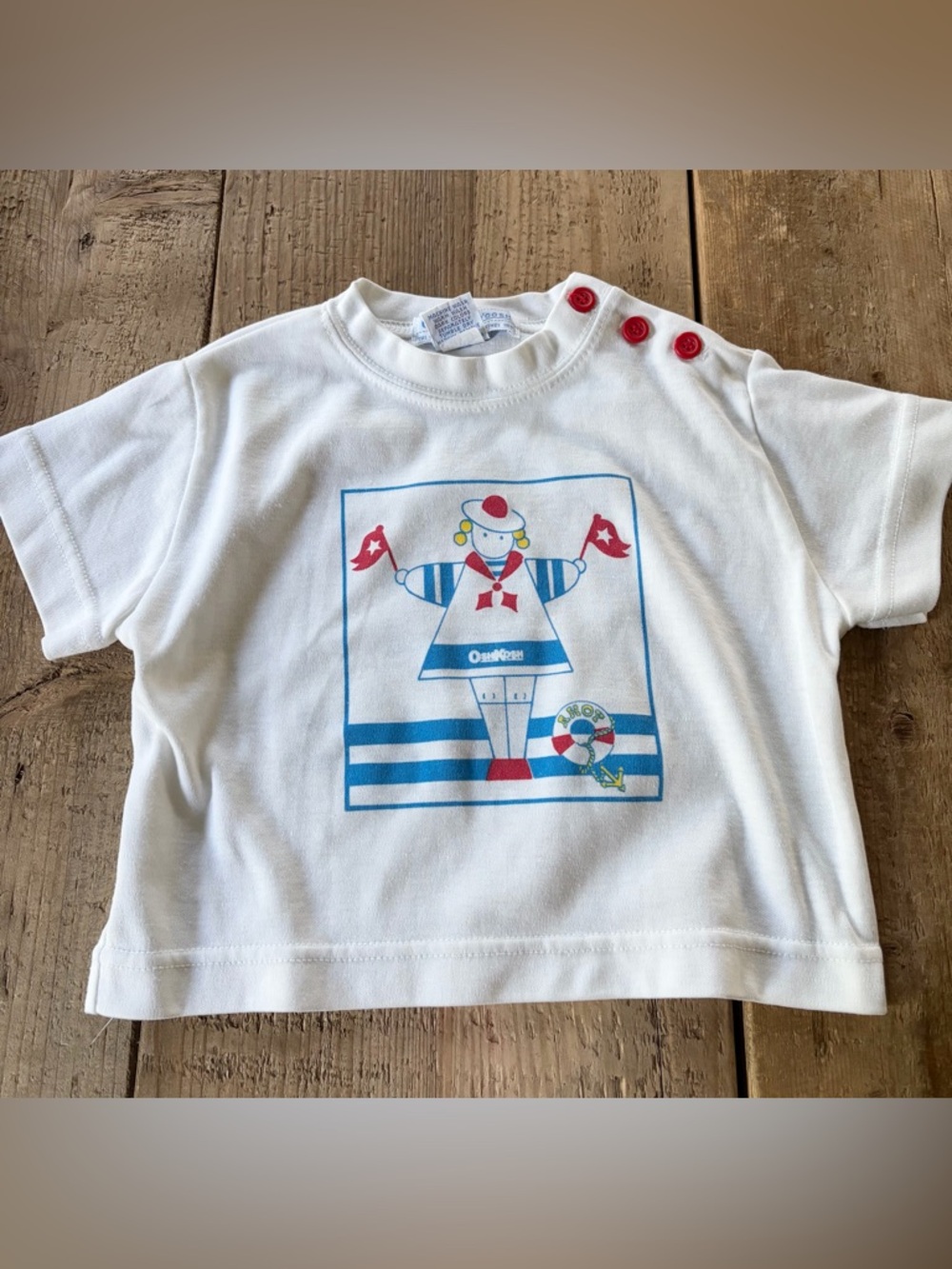 Vintage OshKosh Nautical Sailor Double-Sided Graphic Tee